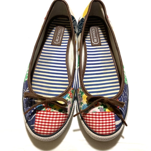 EUC Coach Marie Patchwork Slip Ons - Picture 2 of 12